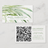 Aangepaste QR-code scannbare Waterverf laat uniek Visitekaartje (Voorkant / Achterkant)
