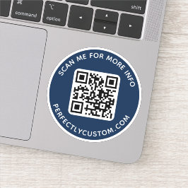 Aangepaste QR-code Scannen me voor meer info donke Sticker
