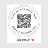 Aangepaste QR-code Scannen me voor meer info roze Sticker (Vel)