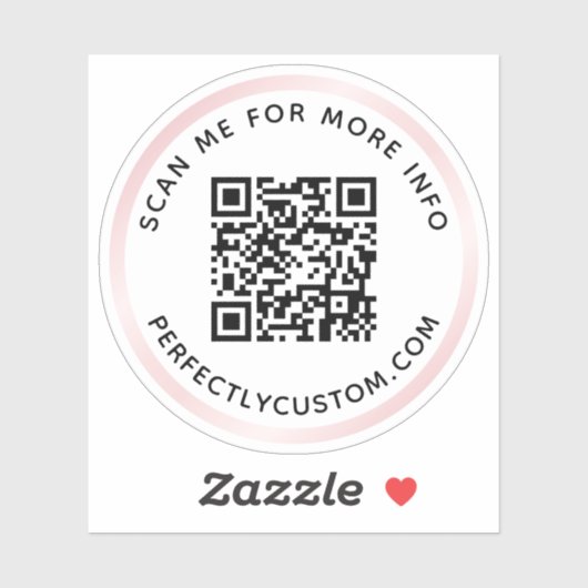 Aangepaste QR-code Scannen me voor meer info roze Sticker (Vel)