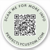Aangepaste QR-code Scannen me voor meer info-sage Sticker (Voorkant)
