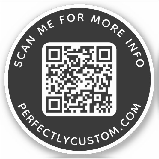 Aangepaste QR-code Scannen me voor meer info zwart Sticker (Voorkant)
