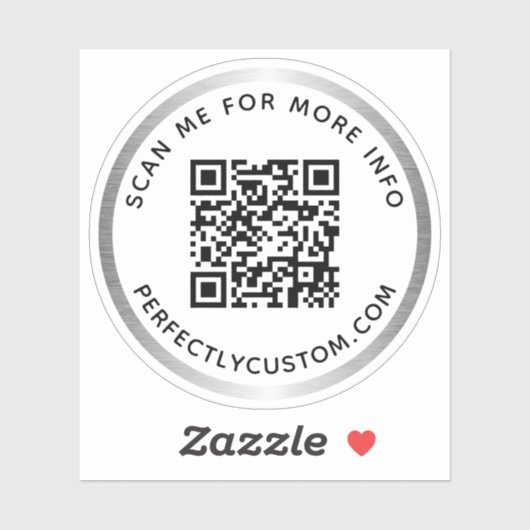Aangepaste QR-code Scannen me zilvergrijze rand Sticker (Vel)