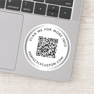 Aangepaste QR-code Scannen me zilvergrijze rand Sticker