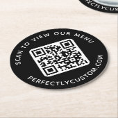 Aangepaste QR-code Scannen naar uitzicht van de me Ronde Kartonnen Onderzetter (Gebogen)