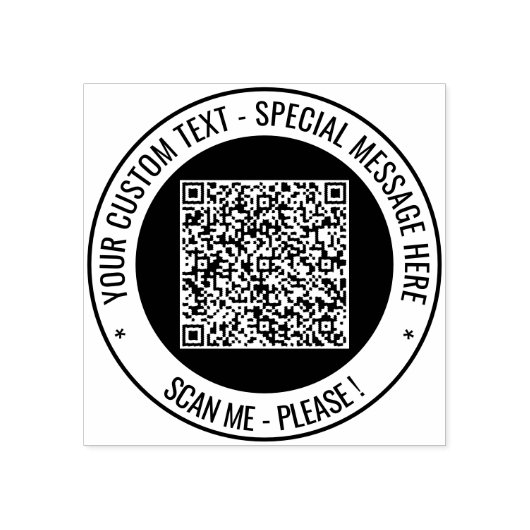Aangepaste QR-code Scantekst Kleur Ronde Rubber St Rubberstempel (Afrduk)