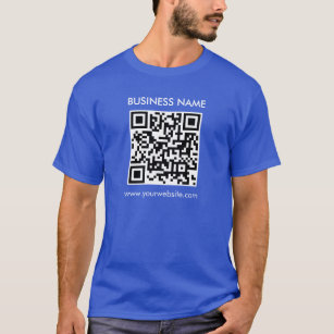 Aangepaste QR Code Sjabloon Mannen Deep Royal Blue T-shirt