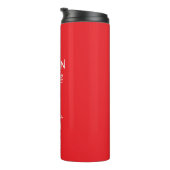 Aangepaste QR-code & Slogan Rood/Wit Tumbler Thermosbeker (Geroteerd rechts)