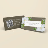 Aangepaste QR-code Social Media Botanische Magnoli Visitekaartje