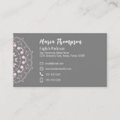 Aangepaste QR Code Social Media Stijlvol Grijs Roz Visitekaartje (Voorkant)