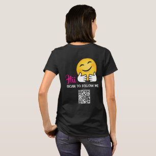 Aangepaste QR-code sociale media volg mij T-shirt