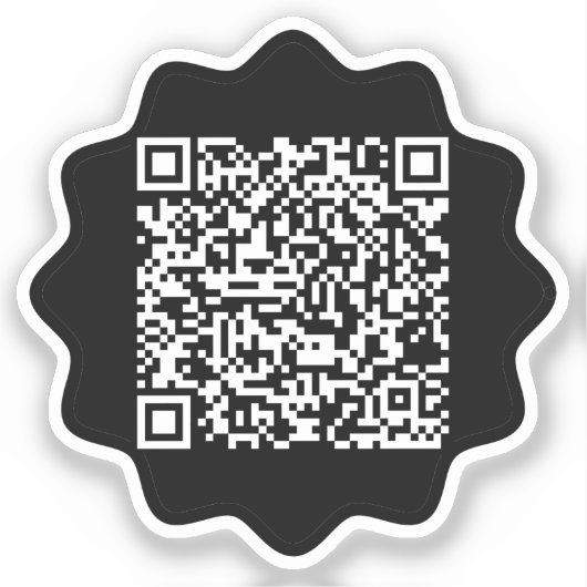 Aangepaste QR-code Speelse golvende rand uitgesned Sticker (Voorkant)