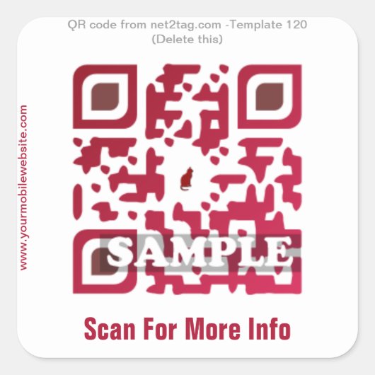 Aangepaste QR-code sticker (QR-code sjabloon #120) (Voorkant)