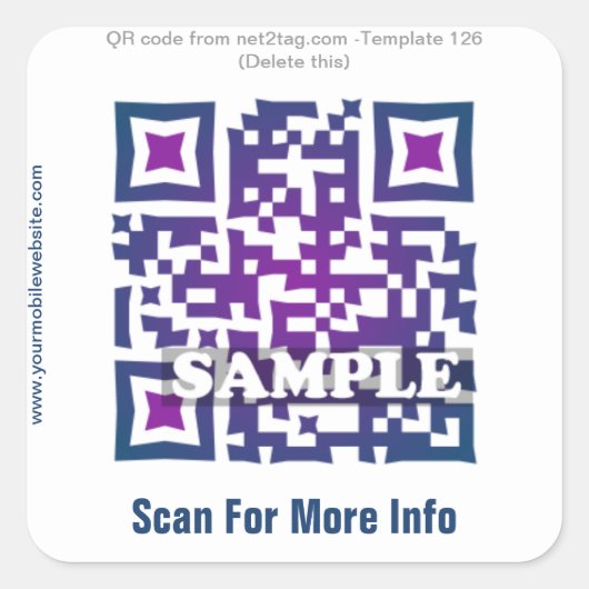 Aangepaste QR-code sticker (QR-code sjabloon #126) (Voorkant)