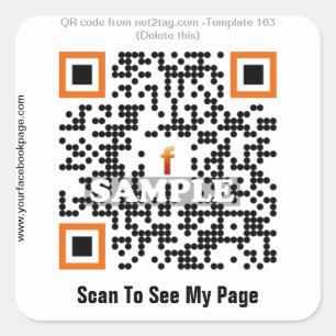 Aangepaste QR-code sticker (QR-code sjabloon #163)