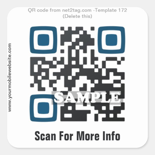 Aangepaste QR-code sticker (QR-code sjabloon #172) (Voorkant)