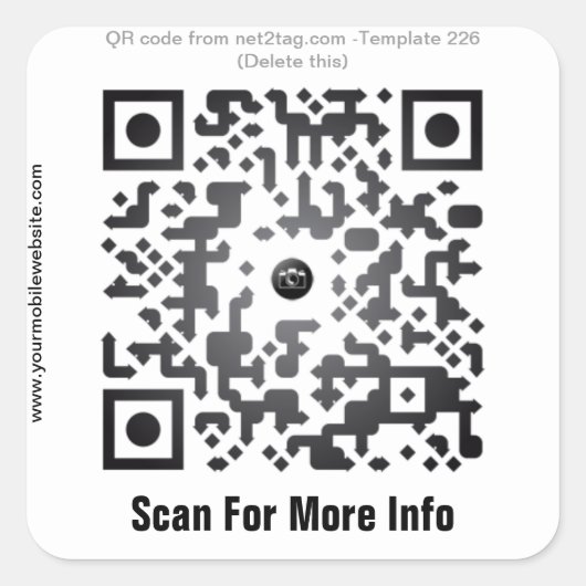 Aangepaste QR-code sticker (QR-code sjabloon #226) (Voorkant)