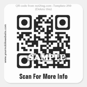 Aangepaste QR-code sticker (QR-code sjabloon #259)