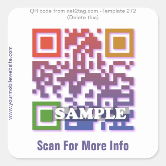 Aangepaste QR-code sticker (QR-code sjabloon #272) (Voorkant)