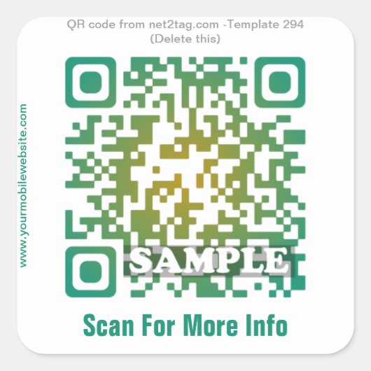 Aangepaste QR-code sticker (QR-code sjabloon #294) (Voorkant)