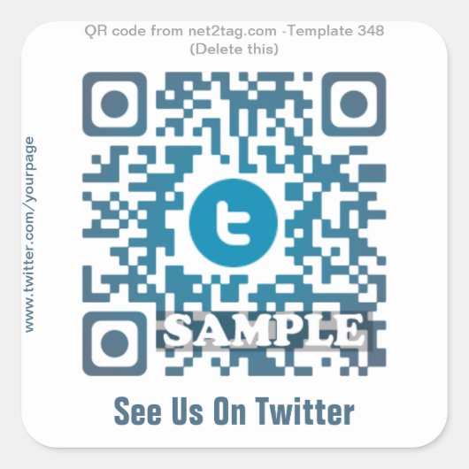 Aangepaste QR-code sticker (QR-code sjabloon #348) (Voorkant)