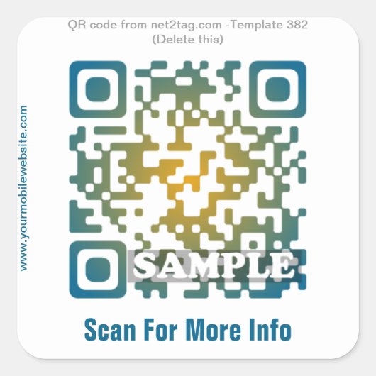 Aangepaste QR-code sticker (QR-code sjabloon #382) (Voorkant)