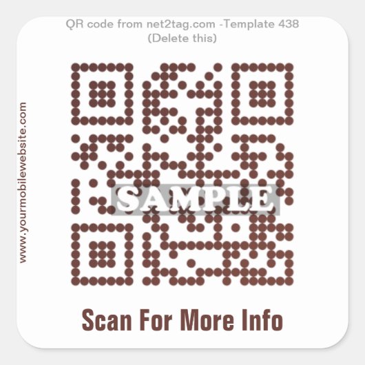 Aangepaste QR-code sticker (QR-code sjabloon #438) (Voorkant)