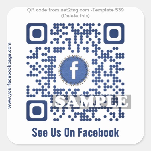 Aangepaste QR-code sticker (QR-code sjabloon #539) (Voorkant)