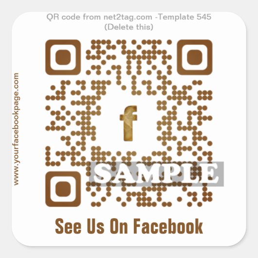 Aangepaste QR-code sticker (QR-code sjabloon #545) (Voorkant)