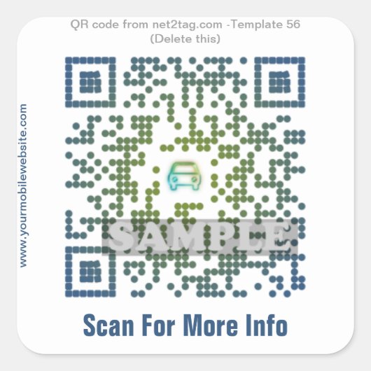 Aangepaste QR-code sticker (QR-code sjabloon #56) (Voorkant)