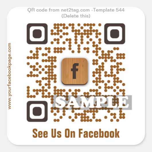 Aangepaste QR code sticker (QR code sjabloon QR#54 (Voorkant)