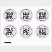 Aangepaste QR-code stickers 7,62 cm rond lila paar (Vel)