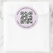 Aangepaste QR-code stickers 7,62 cm rond lila paar (Tas)