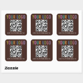 Aangepaste QR-code stickers met logo chocoladebrui (Vel)