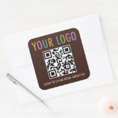 Aangepaste QR-code stickers met logo chocoladebrui (Envelop)