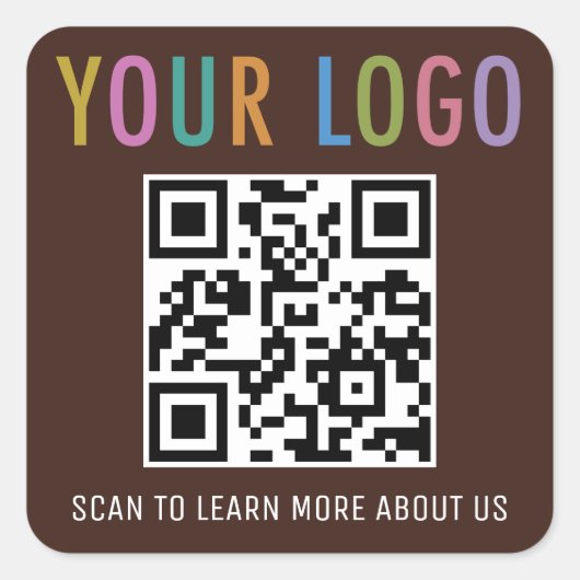 Aangepaste QR Code Stickers met Logo Chocolate Bro (Voorkant)