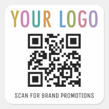 Aangepaste QR-code Stickers met Logo Square 1,5-in
