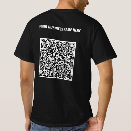Aangepaste QR Code T-shirt met uw bedrijfsnaam (Achterkant)