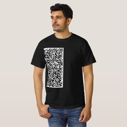Aangepaste QR-code T-shirt voorbeeld (Voorkant volledig)