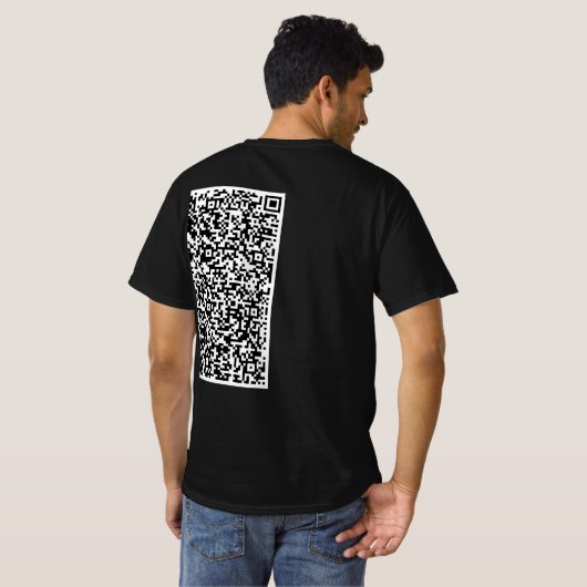 Aangepaste QR-code T-shirt voorbeeld (Achterkant volledig)