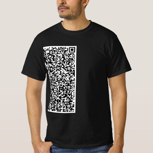 Aangepaste QR-code T-shirt voorbeeld (Voorkant)