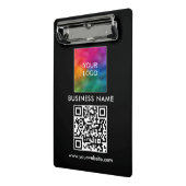 Aangepaste QR Code Tekst Business Logo Modern Eenv Mini Klembord (Angled2)