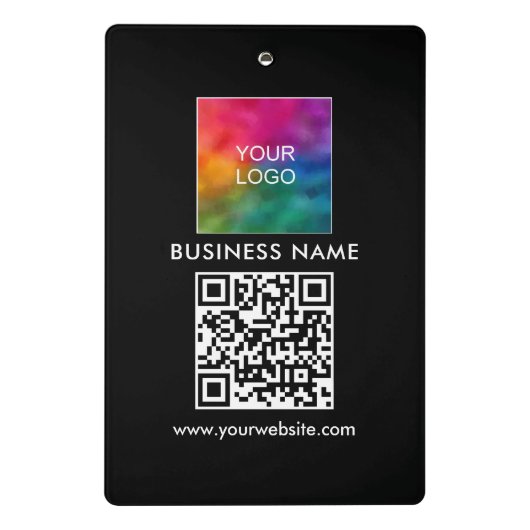 Aangepaste QR Code Tekst Business Logo Modern Eenv Mini Klembord (Achterkant)