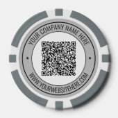 Aangepaste QR Code Tekst Business Poker Chips Sjab (Voorkant)