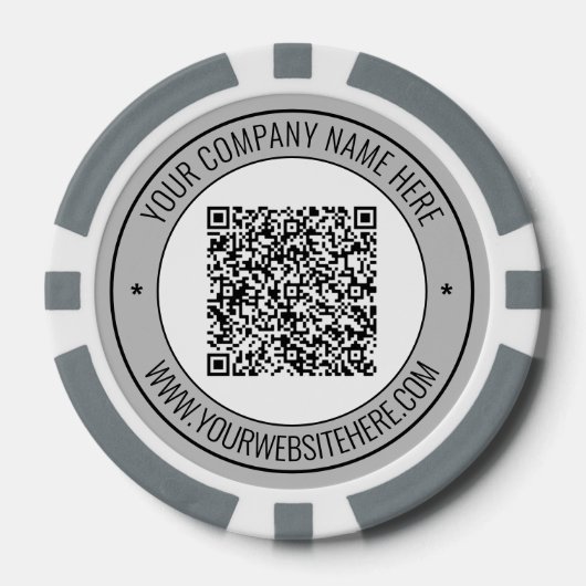 Aangepaste QR Code Tekst Business Poker Chips Sjab (Voorkant)