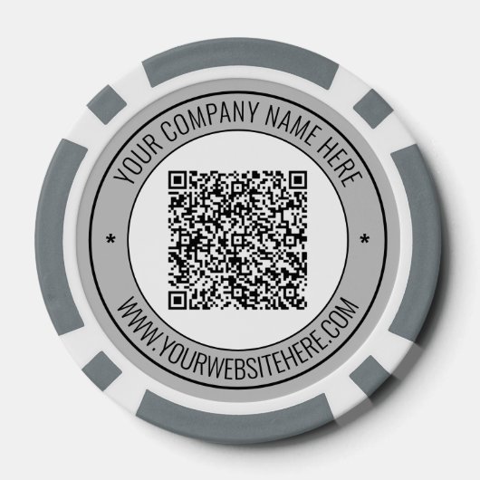 Aangepaste QR Code Tekst Business Poker Chips Sjab (Achterkant)