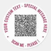 Aangepaste QR-code Tekst en kleuren Stickers Sjabl (Voorkant)