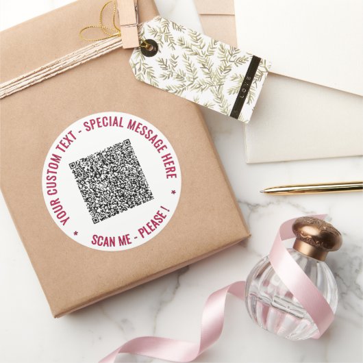 Aangepaste QR-code Tekst en kleuren Stickers Sjabl (Geschenken)