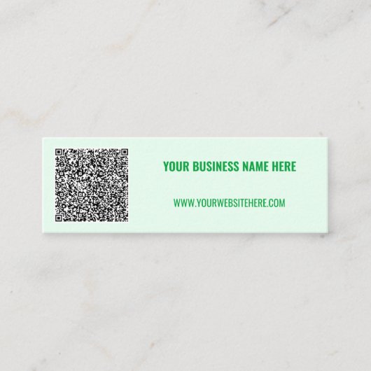 Aangepaste QR Code Tekst en Kleuren Uw Visitekaart Mini Visitekaartje (Voorkant)
