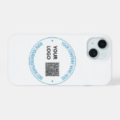 Aangepaste QR-code tekst en logo iPhone Case sjabl iPhone 15 Case (Achterkant horizontaal)